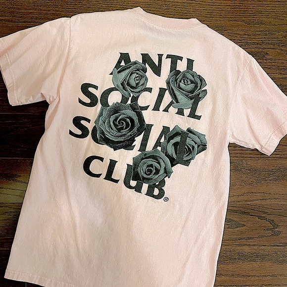 Authentic Anti Social Club Bat Emoji Tee pink - Picture 2 of 4